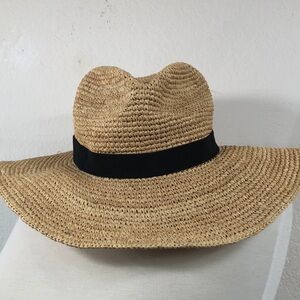 J Crew Black Label The Packable Foldable Woven Hat S-M